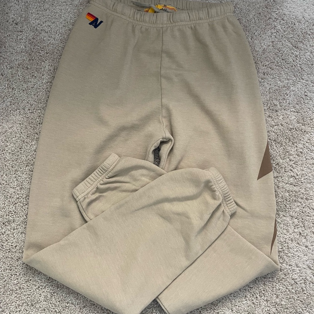 Whole Set! Aviator Nation Beige Lightning Bolt Sweat - Picture 6 of 7